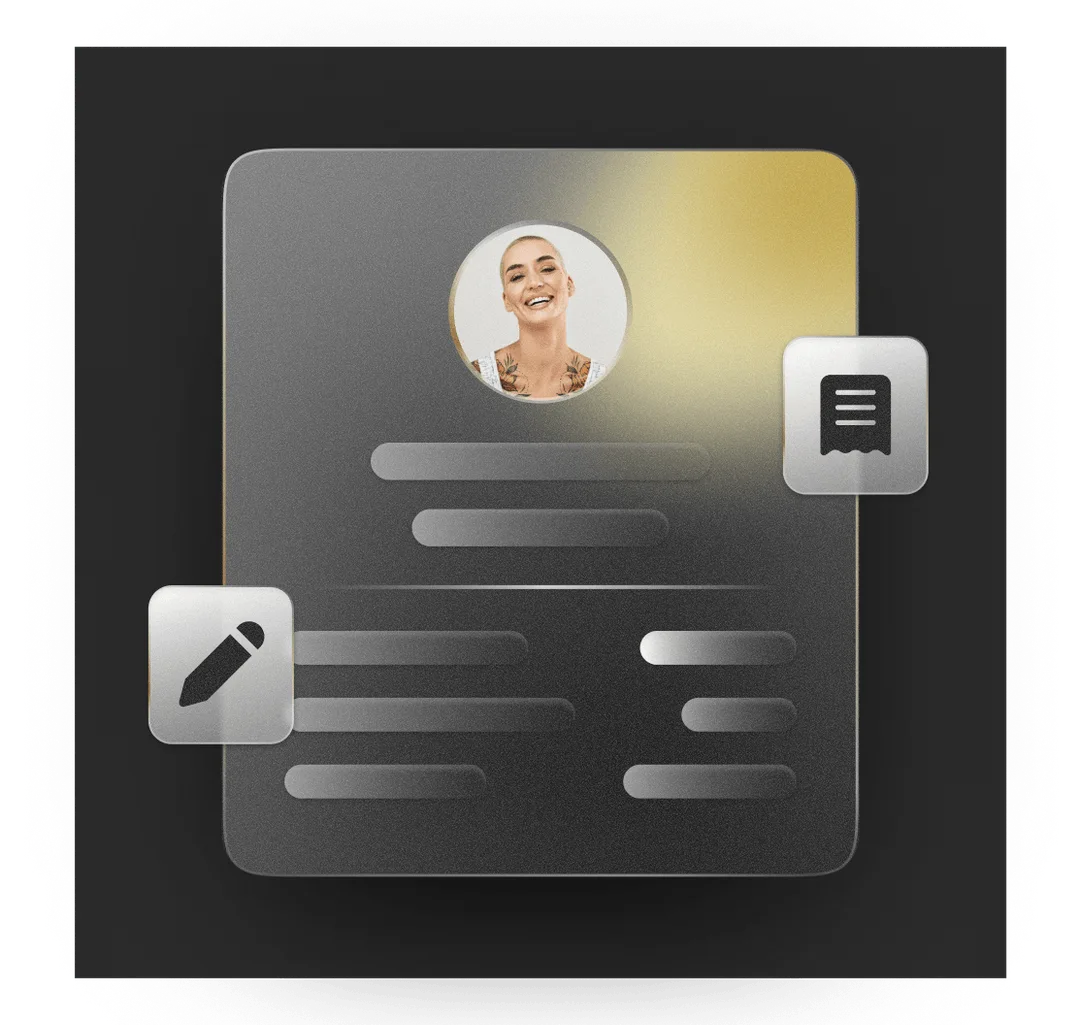 TattooPro customer profile dashboard