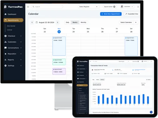 TattooPro studio dashboard